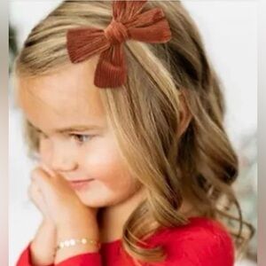 Ribbed Soft Christmas Hair Bow Alligator Hair Clip for Girls - NEW